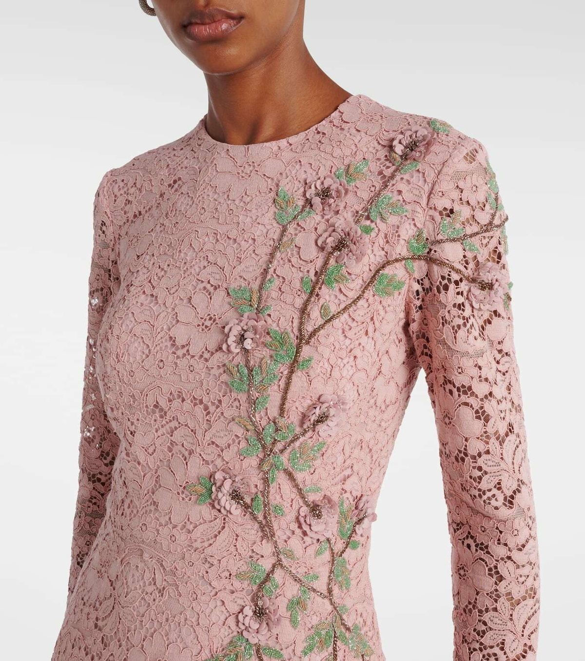 Costarellos Marlena embroidered lace midi dress