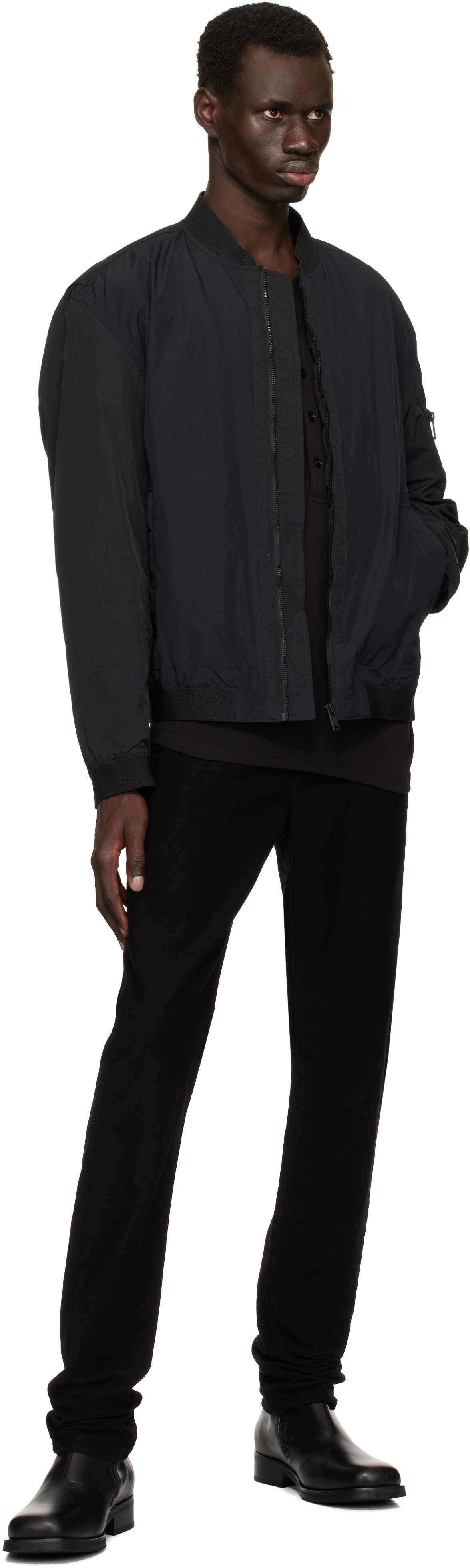 BOSS Black Water-Repellent Bomber Jacket