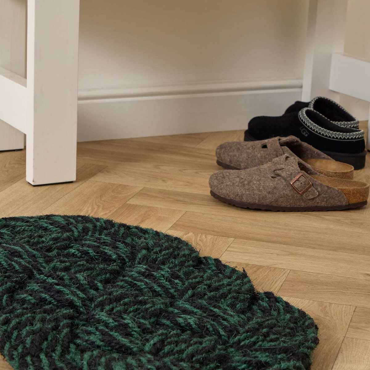 HAY Coco Door Mat - Swirl in Green/Black 