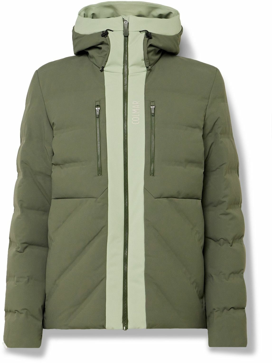 Photo: Colmar - Twill-Trimmed Quilted Hooded Down Ski Jacket - Green