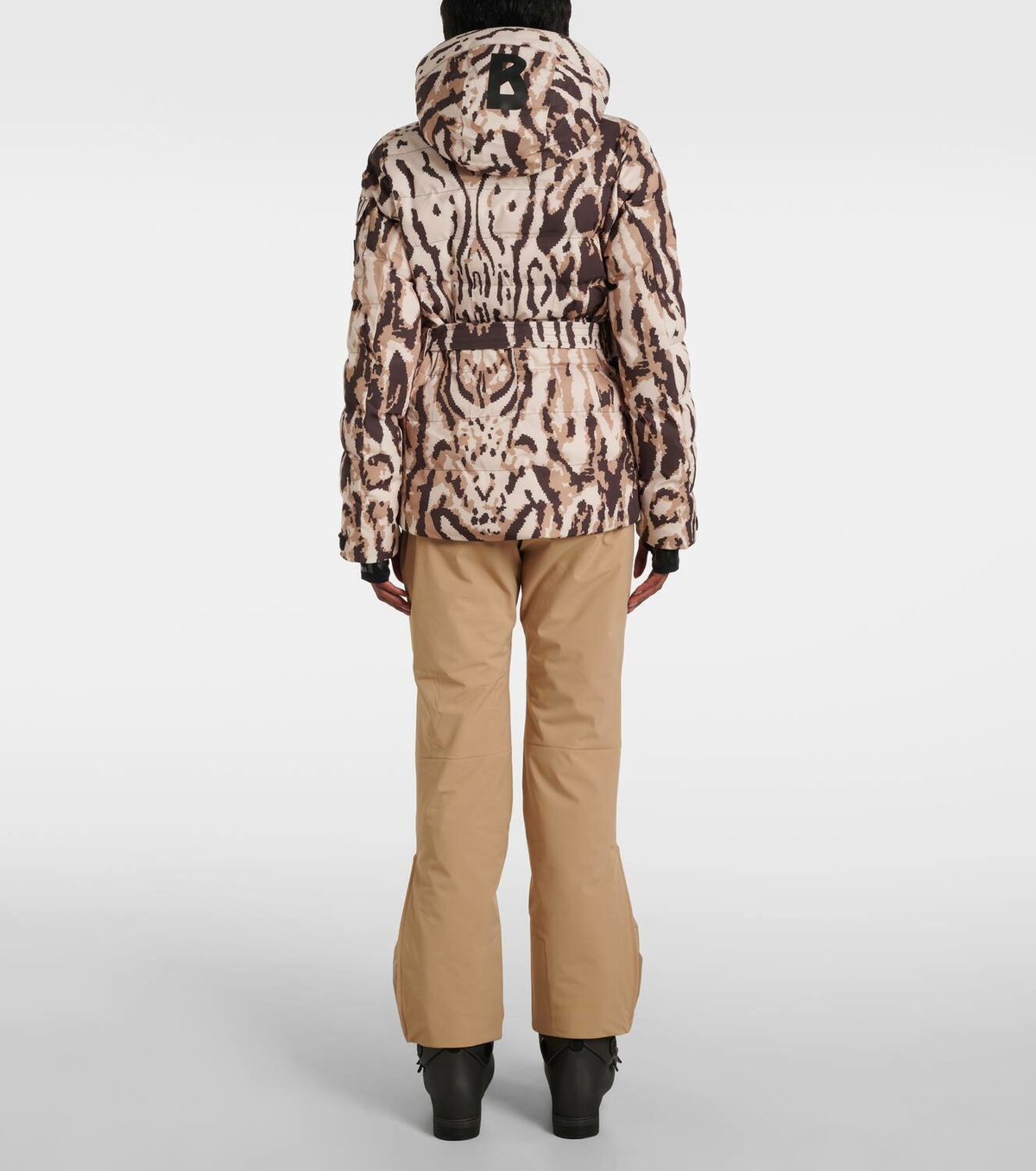 Bogner Ellya leopard-print belted ski jacket