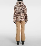 Bogner Ellya leopard-print belted ski jacket