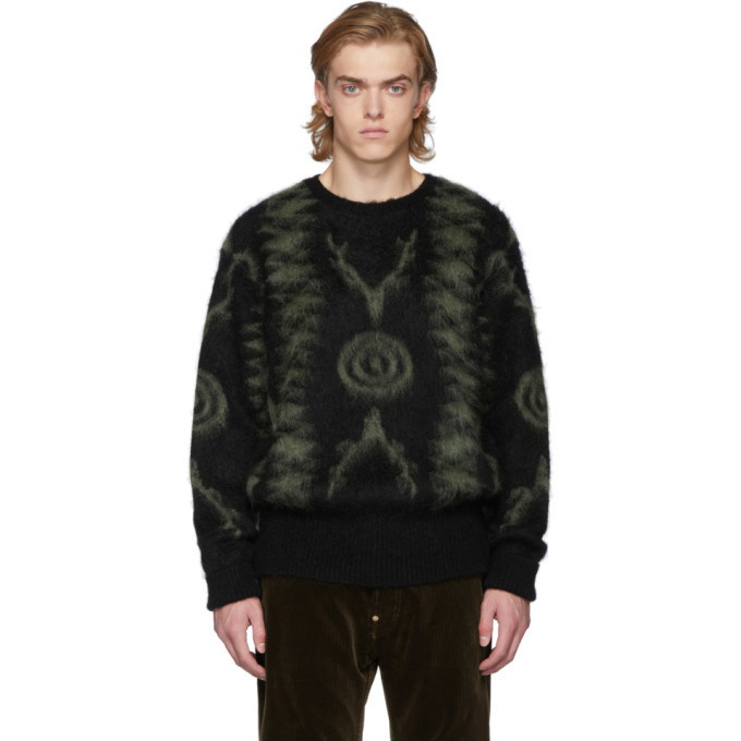 South2 West8 Black Mohair Loose Fit Sweater South2 West8