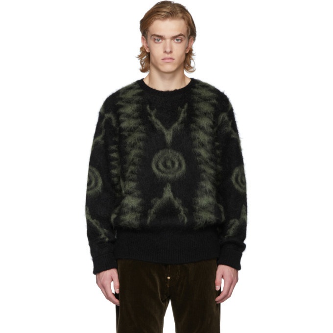Photo: South2 West8 Black Mohair Loose Fit Sweater