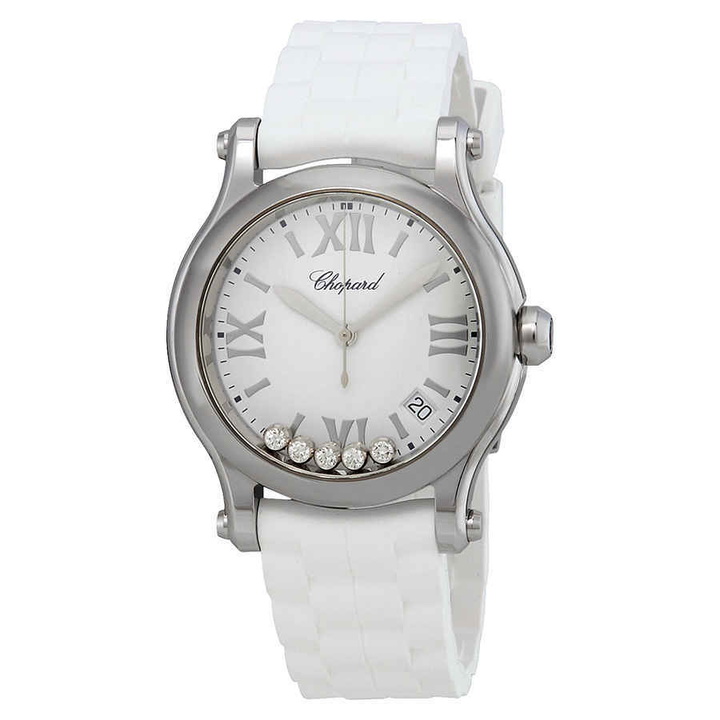 Photo: Chopard Happy Sport Diamond White Matte Dial Ladies Watch 278582-3001