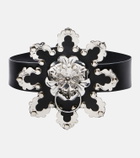Blumarine Floral leather belt