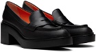Santoni Black Loafer Heels