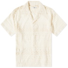Bode Men's Lace Sampler Short Sleeve Shirt in Natural