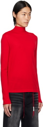 Marni Red Embroidered Turtleneck