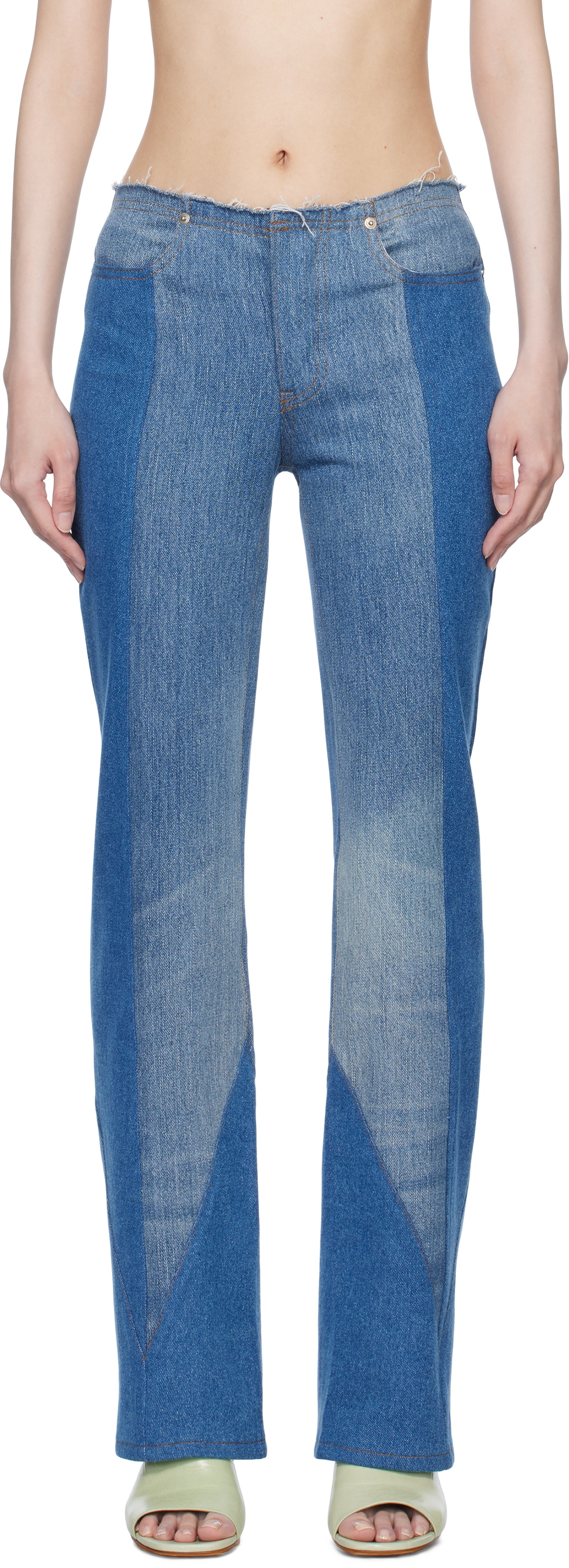 Conner Ives Blue Reconstituted Boot Cut Jeans
