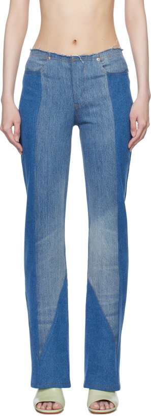 Photo: Conner Ives Blue Reconstituted Boot Cut Jeans