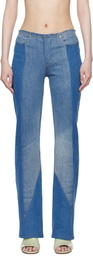 Conner Ives Blue Reconstituted Boot Cut Jeans