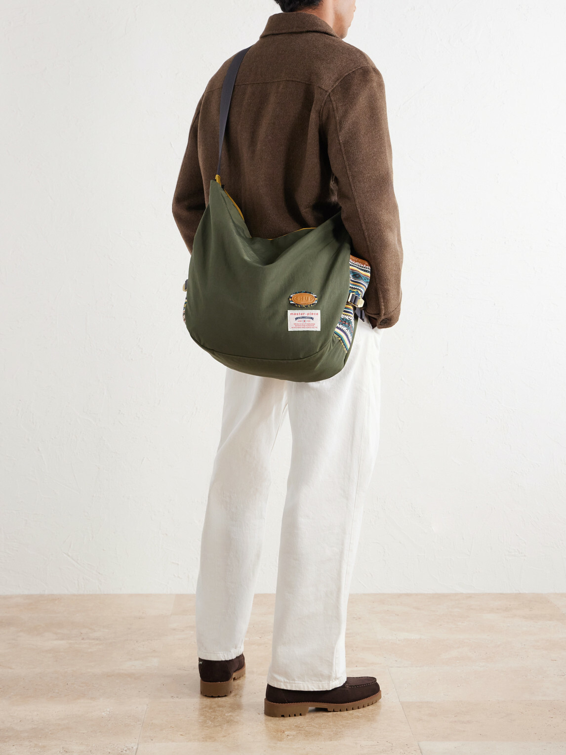 Master-Piece - Chup Leather-Trimmed Cotton Shoulder Bag