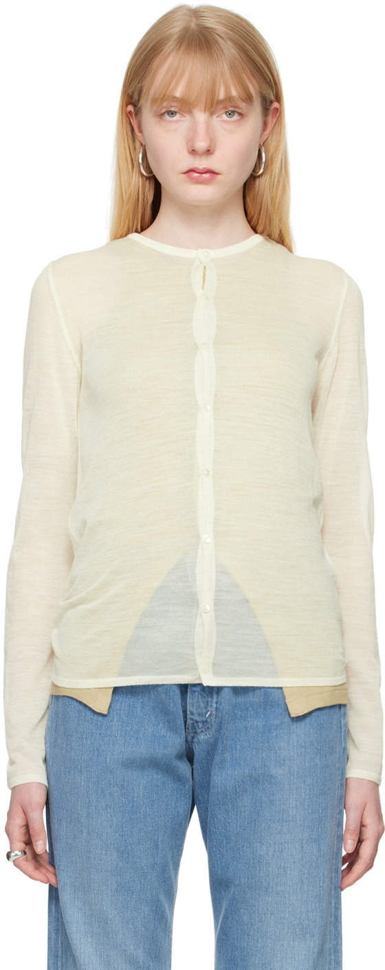 AURALEE Off-White Button Cardigan Auralee