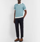 Mr P. - Knitted Cotton-Piqué Polo Shirt - Teal