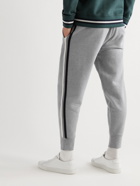Kingsman - Tapered Striped Cotton and Cashmere-Blend Jersey Sweatpants - Gray