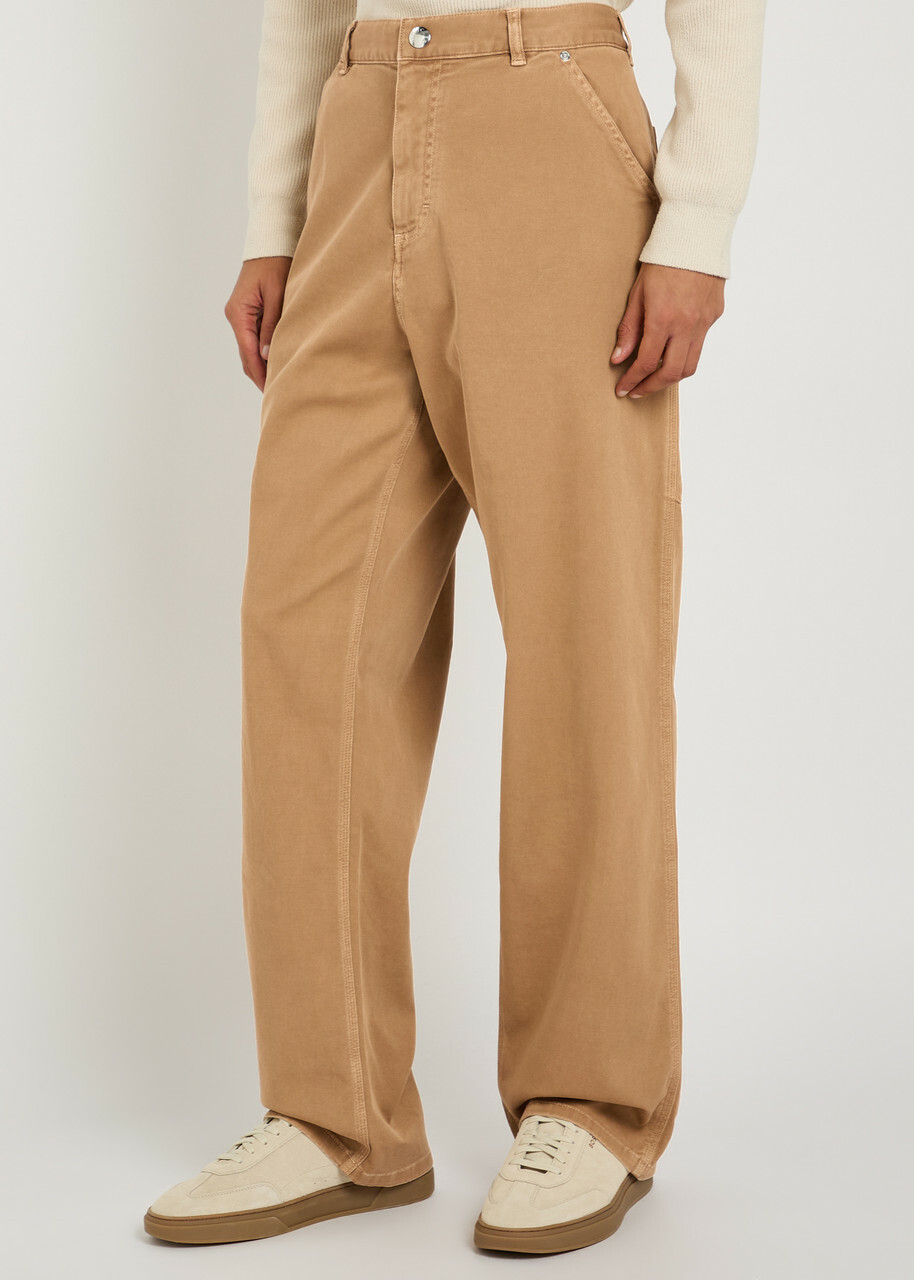 Moncler Straight-leg Stretch-cotton Trousers Tan