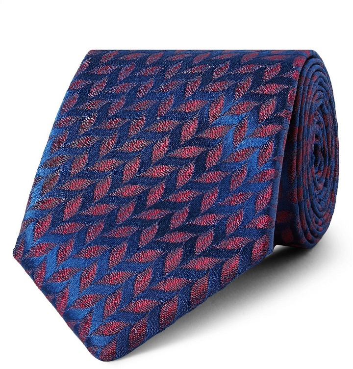 Photo: Charvet - 7.5cm Silk-Jacquard Tie - Blue