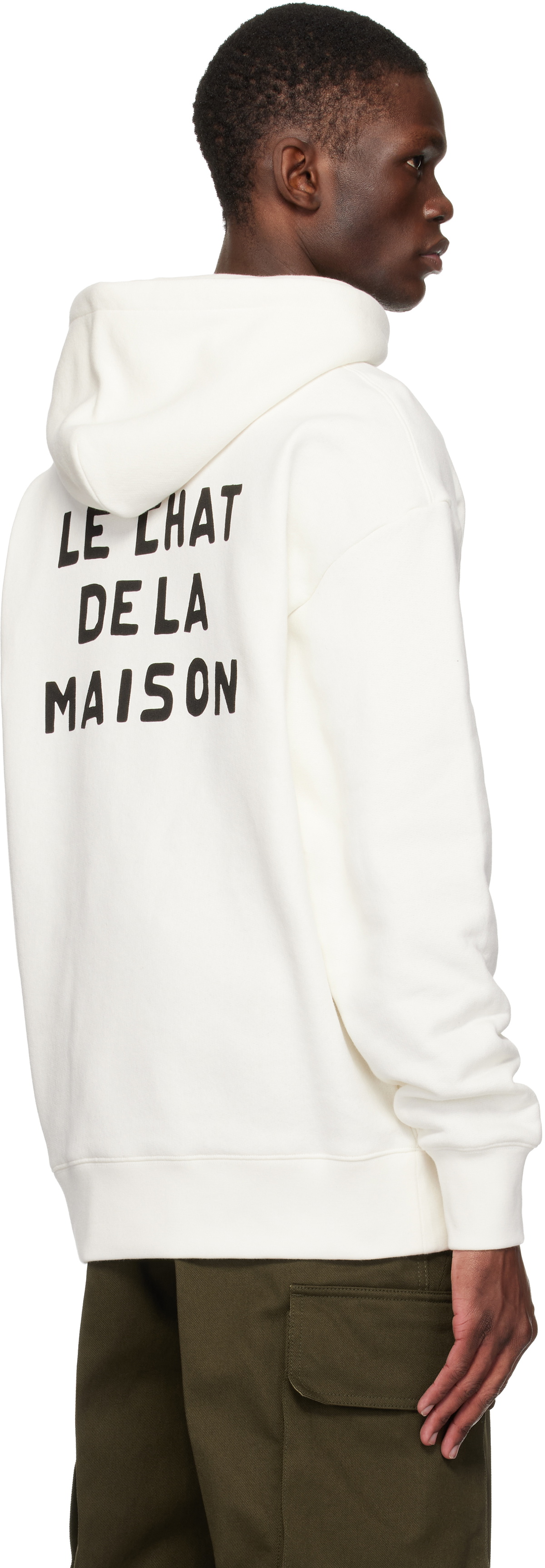 Valentino White Cotton 'Le Chat De La Maison' Print Hoodie