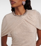 Self-Portrait Embellished caped maxi dress
