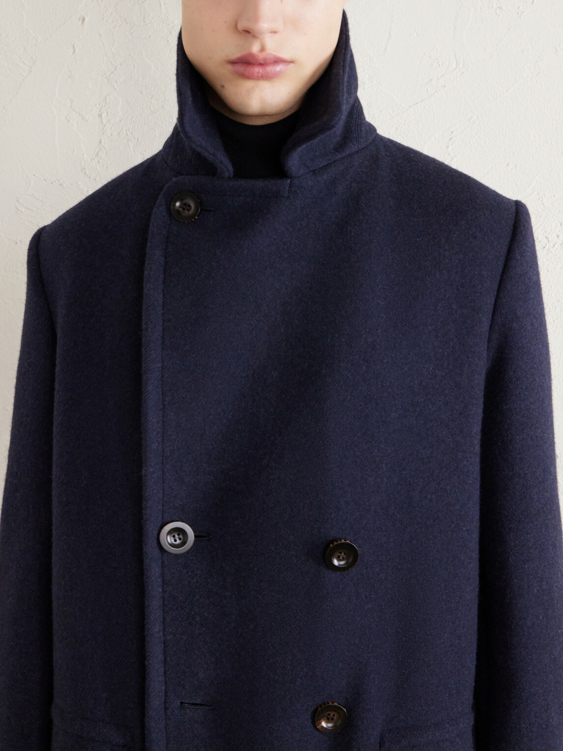 Private White V.C. - The Admiral's Great Shearling-Trimmed Merino Wool and Cashmere-Blend Coat - Blue