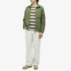Fred Perry Men's Stripe T-Shirt in Uniform Green/Snow White/Light Ice