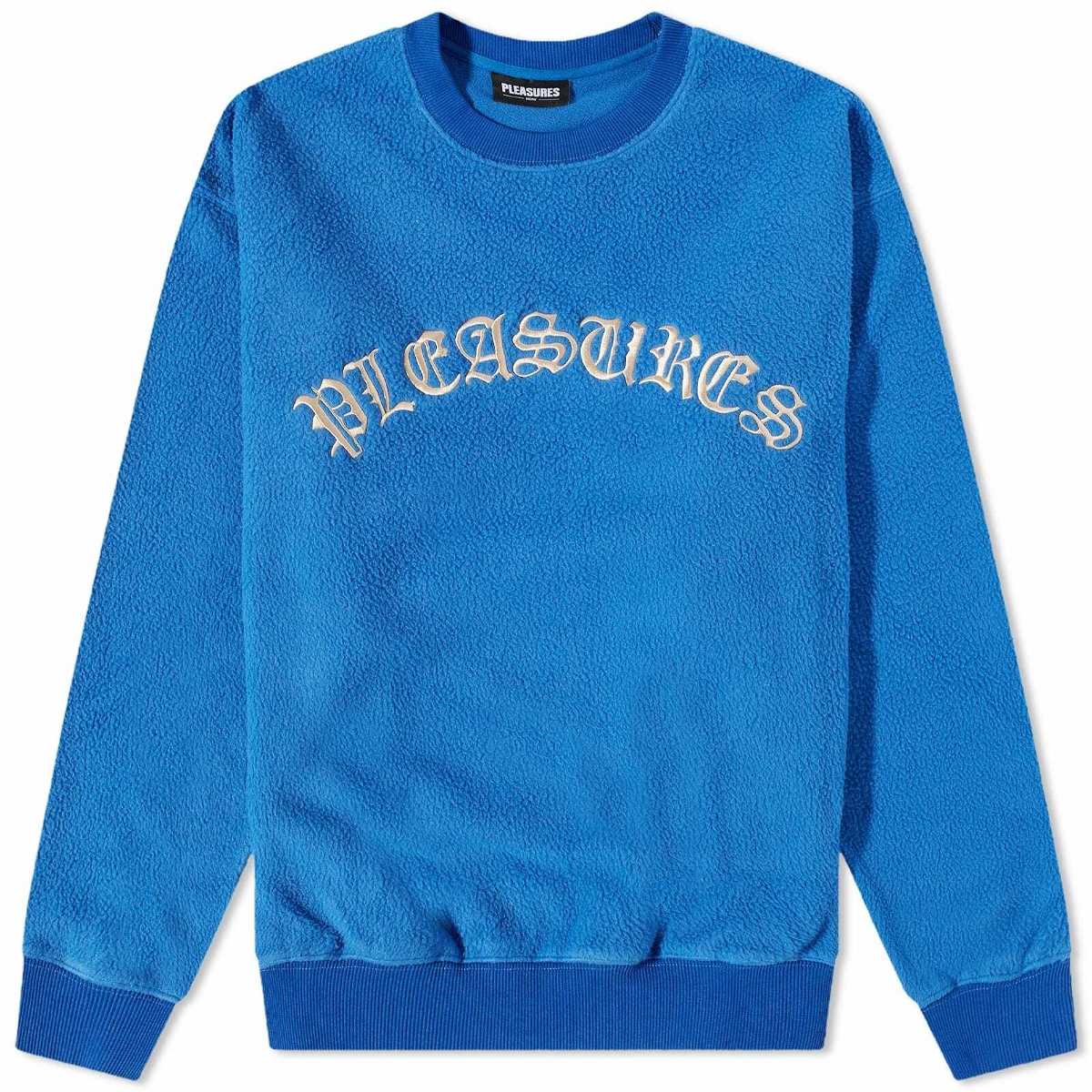 Pleasures Men's Mars Sherpa Crew Neck Sweatshirt in Blue PLEASURES
