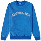Pleasures Men's Mars Sherpa Crew Neck Sweatshirt in Blue