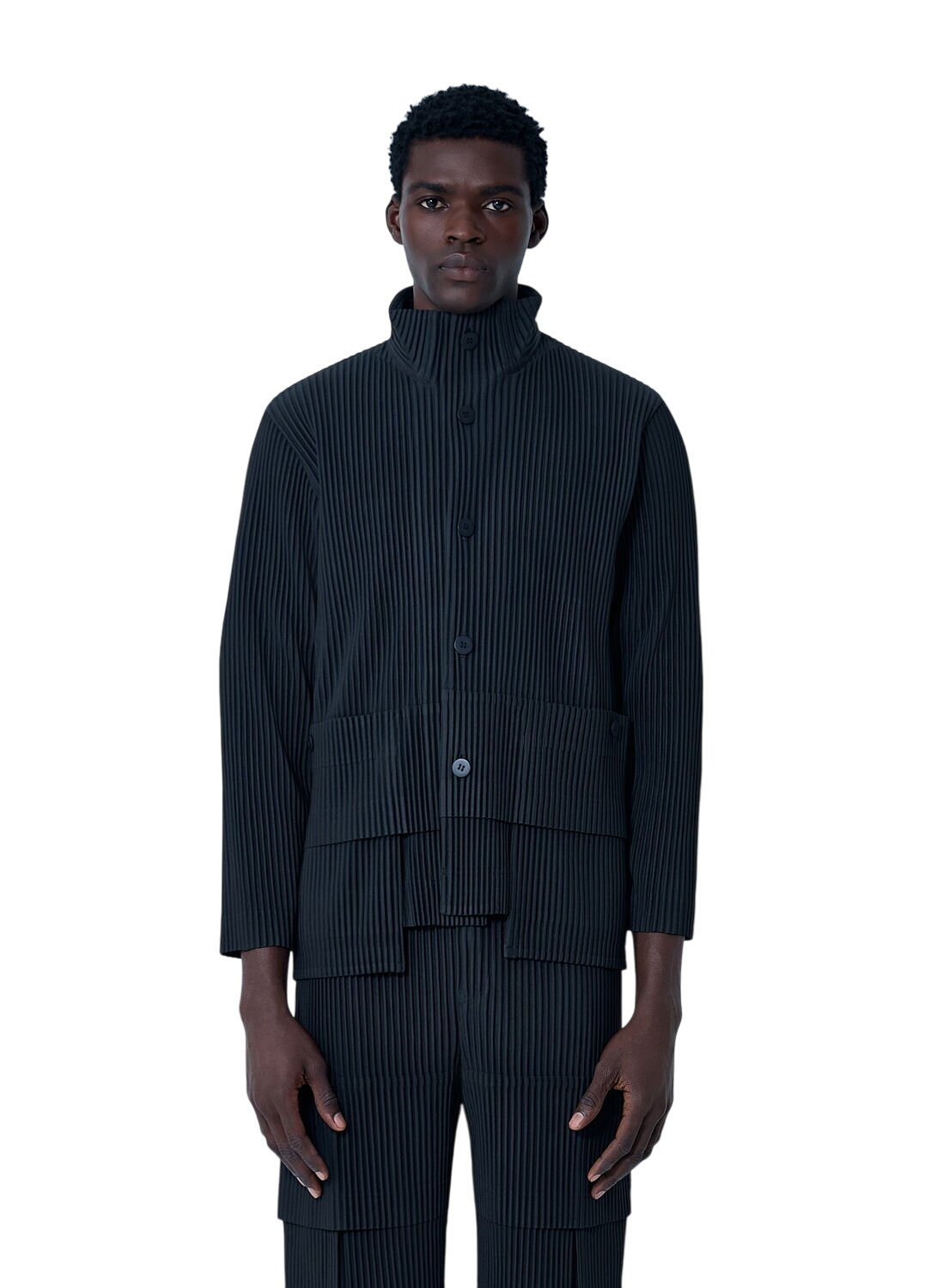 HOMME PLISSÉ ISSEY MIYAKE Gray Leno Stripe Shirt Homme Plisse