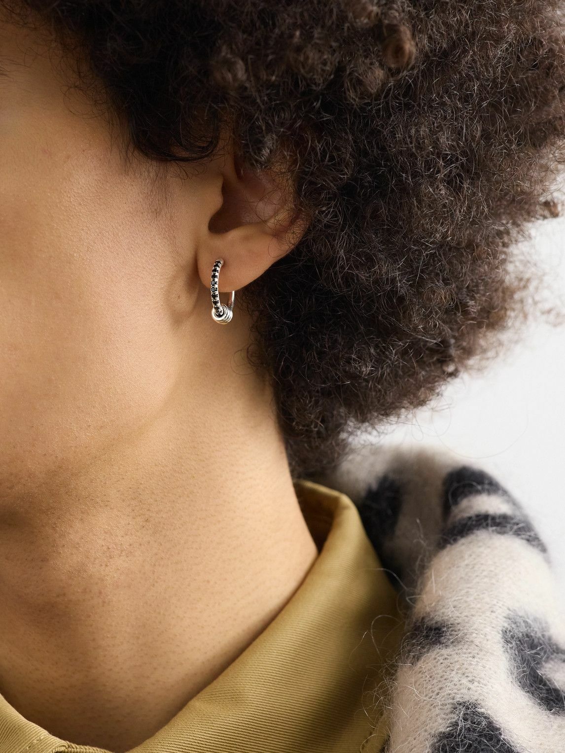 Photo: Spinelli Kilcollin - Ara Sterling Silver Diamond Hoop Earrings
