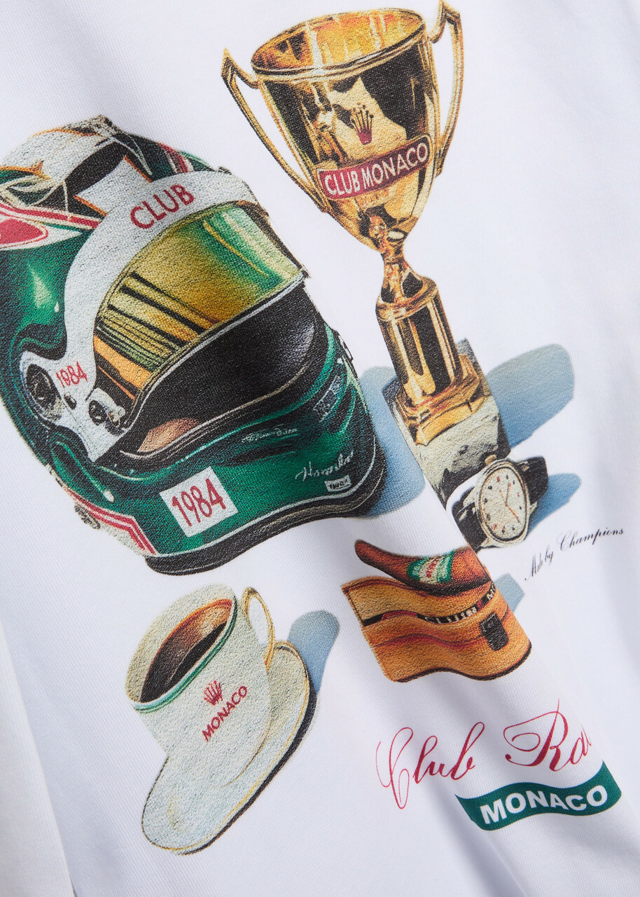 Club 1984 Racing Printed Cotton T-shirt White