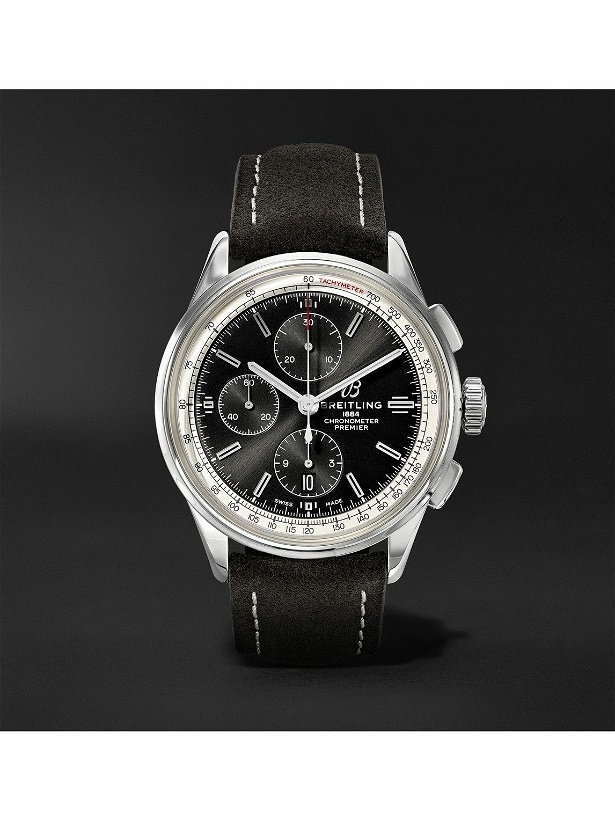 Photo: Breitling - Premier Automatic Chronograph 42mm Stainless Steel and Nubuck Watch, Ref. No. A13315351B1X1