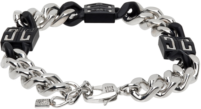 Givenchy Silver & Black 4G Bracelet Givenchy