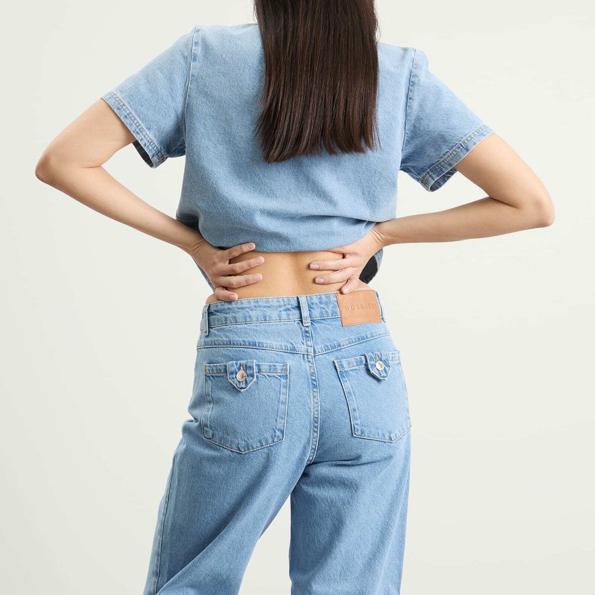 Hosbjerg Women's Bailey Denim Pants in Light Blue