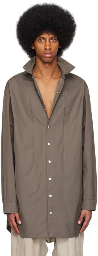 Photo: Rick Owens Gray Jumbo Fogpocket Shirt