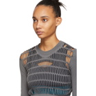 adidas by Stella McCartney Grey Knit Campaign Warp Long Sleeve T-Shirt