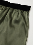 TOM FORD - Velvet-Trimmed Stretch-Silk Satin Boxer Briefs - Green