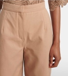 Elie Saab Embroidered gabardine cropped wide-leg pants