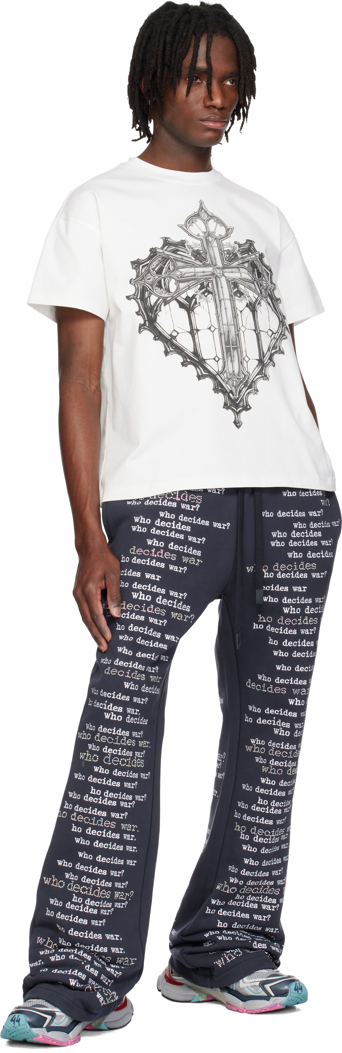 Who Decides War Navy 'WDW' Scripture Sweatpants