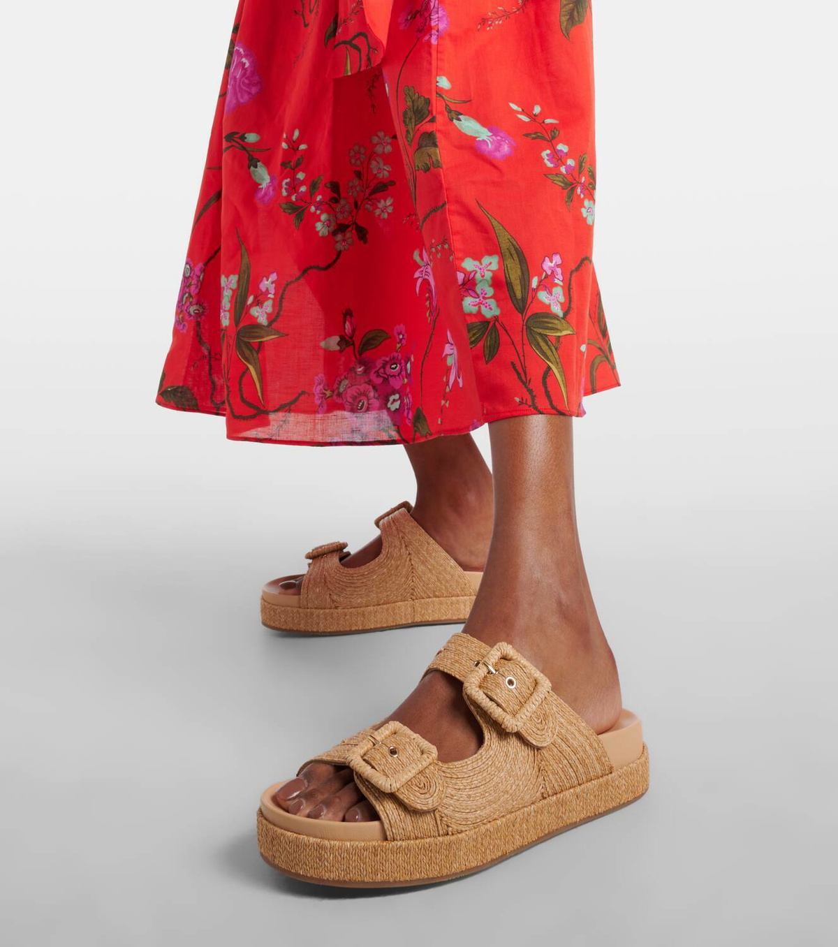 【AQUAZZURA】off to bali 75 shell-embellished raffia mules Aquazzura Off To Bali 75 Shell-embellished Raffia Mules In