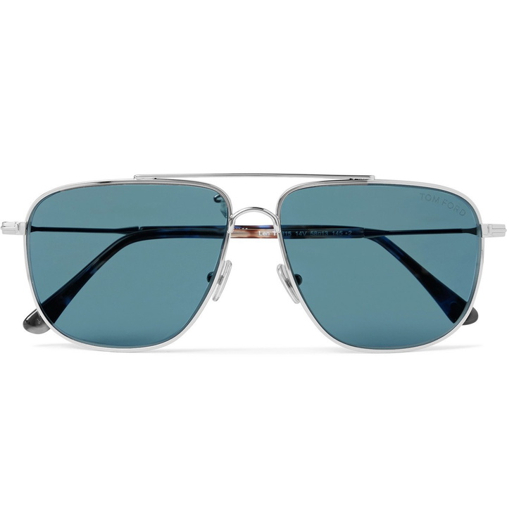 Photo: TOM FORD - Aviator-Style Silver-Tone and Acetate Sunglasses - Silver