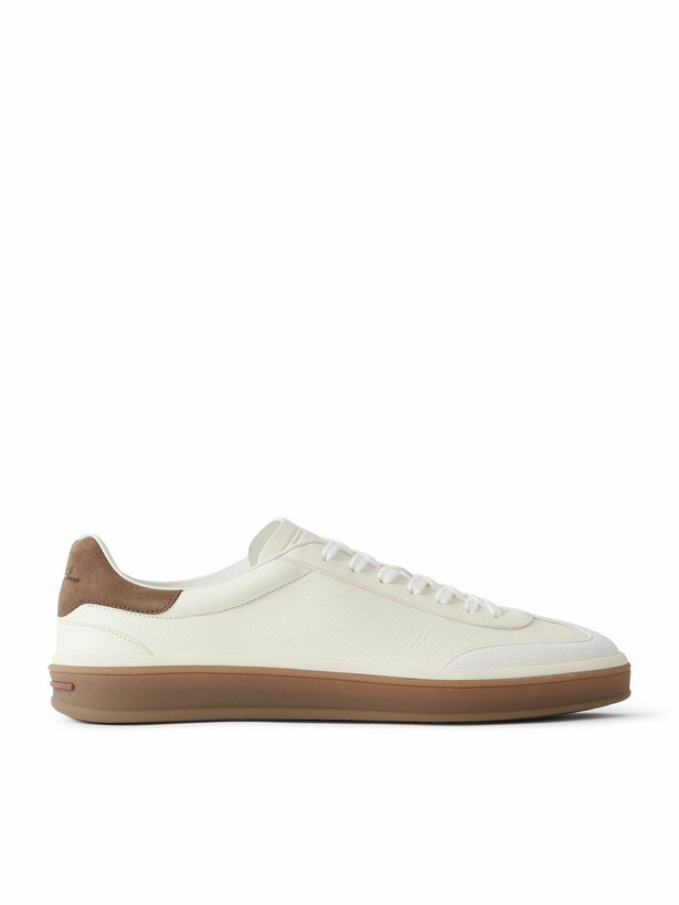 Photo: Loro Piana - Tennis Walk Suede-Trimmed Leather Sneakers - White