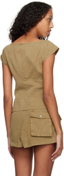 Staud Khaki Julia Blouse