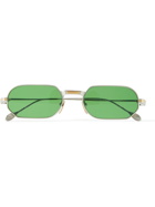 Jacques Marie Mage - Enfants Riches Déprimés The Sidewalk Rectangular-Frame Silver- and Gold-Tone Sunglasses