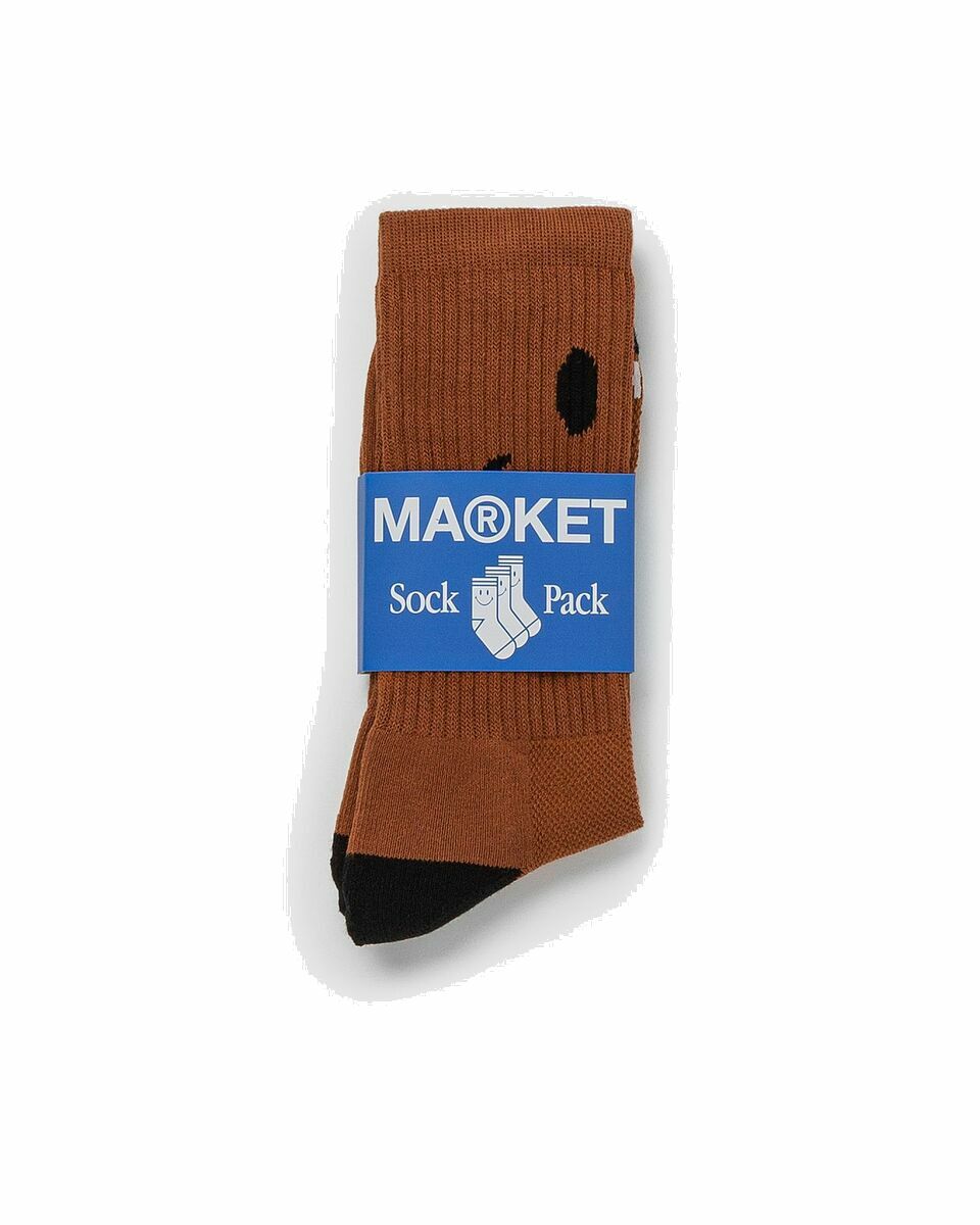Photo: Market Smiley Oversized Socks Brown - Mens - Socks