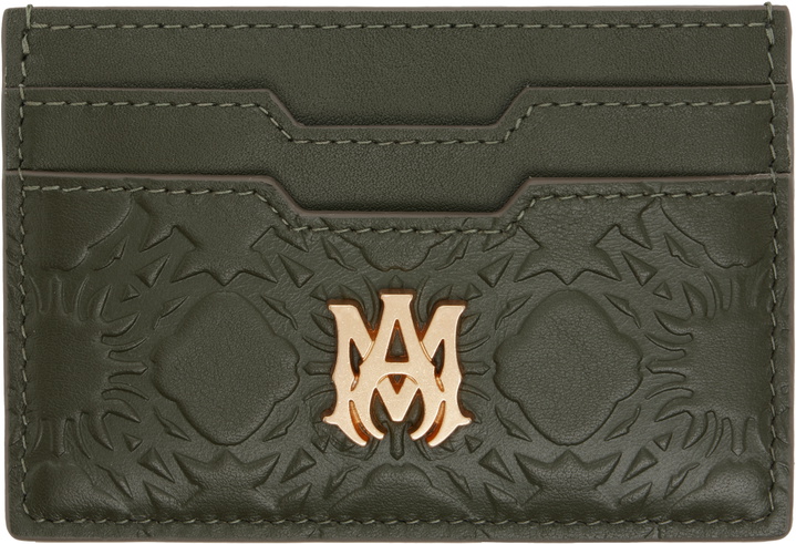 Photo: AMIRI Khaki 'MA' Quad Leather Card Holder