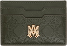 AMIRI Khaki 'MA' Quad Leather Card Holder