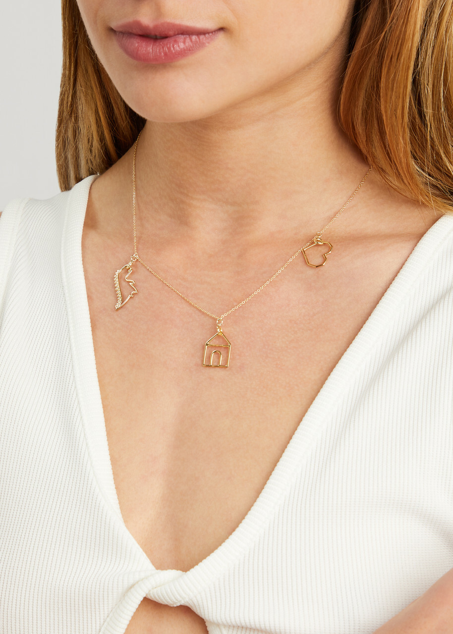 Aliita Trio Pura 9kt Gold Necklace - One Size
