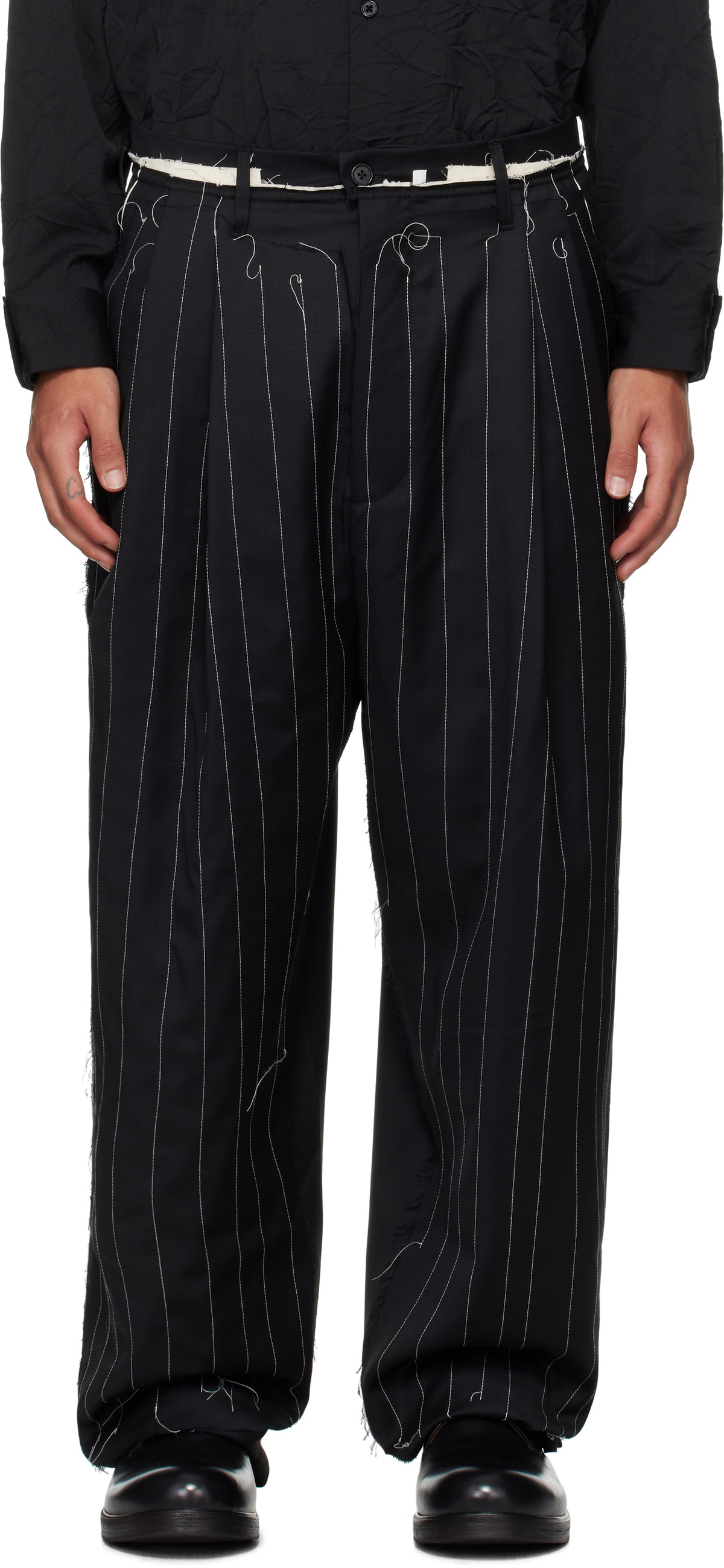 Camiel Fortgens Black Pleated Suit Pants Camiel Fortgens