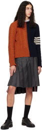 Thom Browne Orange 4-Bar Sweater